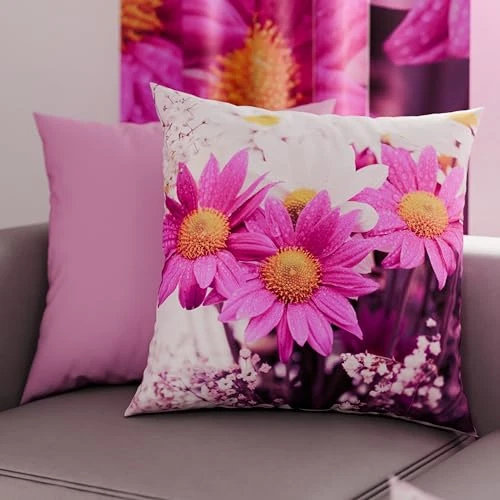 Offerta a tempo: PETTI Artigiani Italiani - Coppia di Federe Cuscino 45x45 cm in Microfibra, Cuscini Arredo Camera da Letto, Divano, Salotto, Set 2 Fodere Copricuscino, Federa Floreale Viola 2, 100% Made in Italy - 50% da 14.90 € a 7.49 €