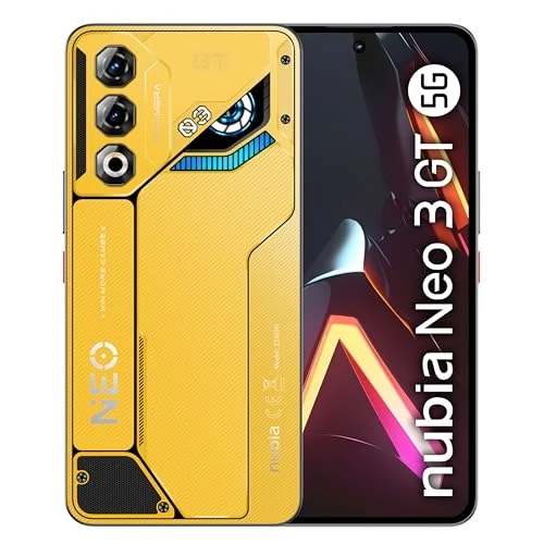 nubia Neo 3 GT 5G Smartphone Gaming Android 15, 12+12GB RAM Dinamica + 256BG ROM, Display 6.8” FHD+ 120Hz, Fotocamera 50MP, Smartphone Dual SIM, NFC, Batteria 5000mAh, Colore Electro Yellow