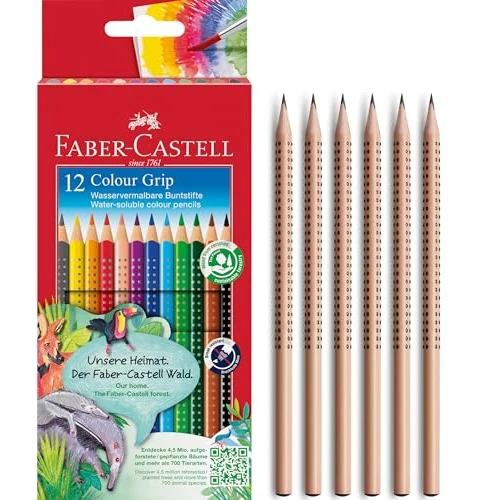 FABER-CASTELL 205274 - Estuche de lápices de color 18 piezas, incl. 6 lápices naturales