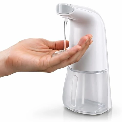 Dispensador de jabón automático con sensor inteligente y ajuste de dosis, diseño moderno, color blanco, para baño, cocina, oficina