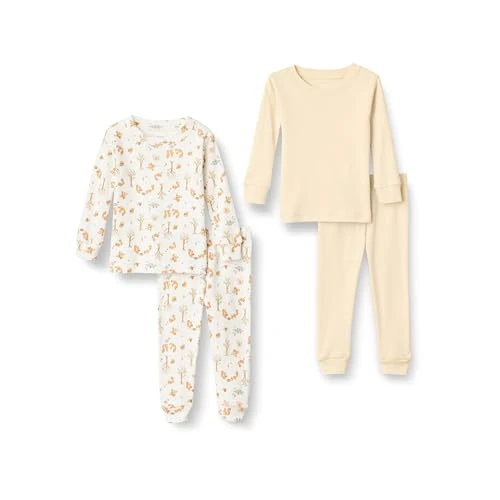 Offerta a tempo: Amazon Essentials x Sofia Grainge Pigiami in Cotone Aderenti Bambini e Ragazzi, Pacco da 2, Avorio Picnic con Scoiattoli, 2 Anni - 0.00% da 19.60 € a 19.60 €