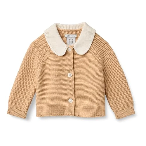 Offerta a tempo: Amazon Essentials x Sofia Grainge Giacca in Maglia con Colletto Peter Pan Unisex Bambini e Ragazzi, Cammello Chiaro, 2 Anni - 0.00% da 9.19 € a 9.19 €