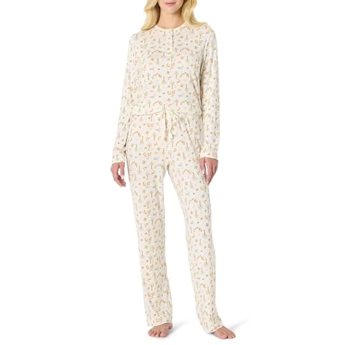 Limited-time offer: Amazon Essentials x Sofia Grainge Women's Long Sleeve Henley Pyjama Set, Ivory Squirrel Picnic, L from 21.80 £ to 21.80 £ (save 0.00%)