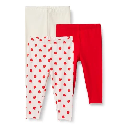 Offerta a tempo: Amazon Essentials x Sofia Grainge Leggings Bimba, Pacco da 3, Avorio/Mela Cuori/Rosso, 24 mesi - 38% da 14.60 € a 9.00 €