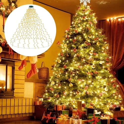 Offerta a tempo: JTSIOV Luci Albero di Natale 400 LED, Natalizia Esterna 2m x 16 fili con Ghirlanda Luminosa Circolare, 8 Modalità Memoria, Luci Natale Impermeabili per Alberi di Natale 150-240cm, Interno ed Esterno - 40% da 19.99 € a 11.99 €