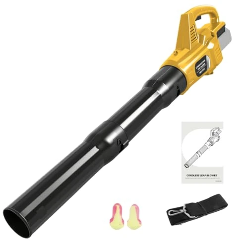 Roadtime Soffiatore foglie a batteria per DeWalt da 18 V (senza batteria), ventilatore violento per auto, ventola turbo e 2 tubi rimovibili, ventilatore a getto senza fili, ventilatore portatile da