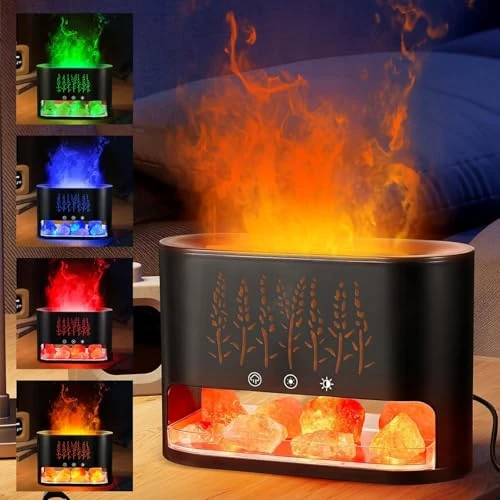 Limited offer: wisdom line Himalayan Salt Lamp Essential Oil Diffuser 150ml Cool Mist Humidifier Multicolor Brightness (Black) from 22.99 EUR to 21.84 EUR (save 5%)