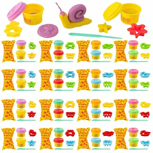Limited-time offer: BONNYCO Play Dough Set with Molds and Goody Bags, Pack 16 Party Favors for Kids Age 3-9. Bulk Gifts, Kids Toys, Mini Birthday Games, Stocking Stuffers, Arts and Crafts Kit for Classroom from $21.99 to $21.99 (save 0.00%)