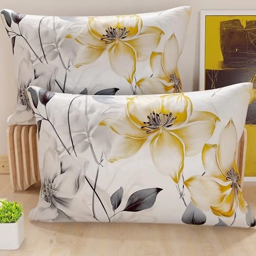PETTI Italian Artisans - Pair of 50x30 cm Microfiber Cushion Covers, Decorative Pillows for Bedroom, Sofa, Living Room, Set of 2 Cushion Covers, Floral Pillow Case 37, 100% Made in Italy
