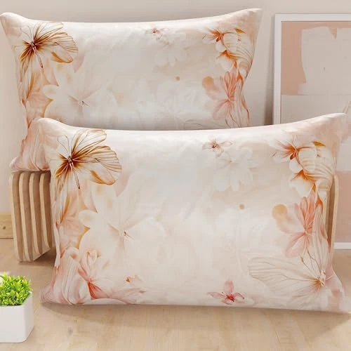 PETTI Artigiani Italiani - Coppia di Federe Cuscino 50x30 cm in Microfibra, Cuscini Arredo Camera da Letto, Divano, Salotto, Set 2 Fodere Copricuscino, Federa Floreale 11, 100% Made in Italy