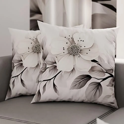 Offerta a tempo: PETTI Artigiani Italiani - Coppia di Federe Cuscino 80x80 cm in Microfibra, Cuscini Arredo Camera da Letto, Divano, Salotto, Set 2 Fodere Copricuscino, Federa Floreale 38, 100% Made in Italy - 29% da 22.90 € a 16.19 €