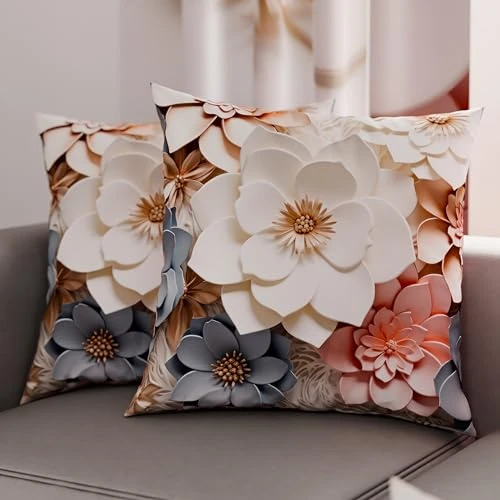 Offre limitée : PETTI Artigiani Italiani - Lot de 2 Taies d'Oreillers 80x80 cm 100% Microfibre Hypoallergénique, Housse Oreiller Rectangulaire Motif Floral 05 1, Paquet de 2, Fabriqué en Italie de 17.80 € à 17.80 € (0.00% de remise)