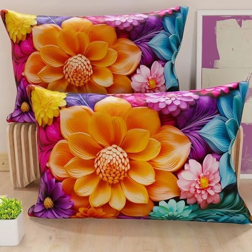 Limited-time offer: PETTI Italian Artisans - Pair of 40x145 cm Microfiber Cushion Covers, Decorative Pillows for Bedroom, Sofa, Living Room, Set of 2 Cushion Covers, Floral Pillow Case 05 12, 100% Made in Italy from 24.10 £ to 12.79 £ (save 46.93%)