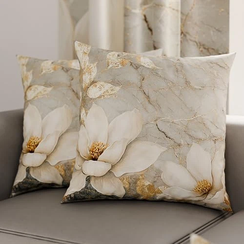 Offerta a tempo: PETTI Artigiani Italiani - Coppia di Federe Cuscino 80x80 cm in Microfibra, Cuscini Arredo Camera da Letto, Divano, Salotto, Set 2 Fodere Copricuscino, Federa Floreale 32, 100% Made in Italy - 30% da 22.90 € a 16.10 €