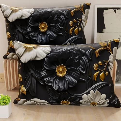 Limited-time offer: PETTI Italian Artisans - Pair of 30x50 cm Microfiber Cushion Covers, Decorative Pillows for Bedroom, Sofa, Living Room, Set of 2 Cushion Covers, Floral Pillow Case 05 6, 100% Made in Italy from 24.10 £ to 15.02 £ (save 37.68%)
