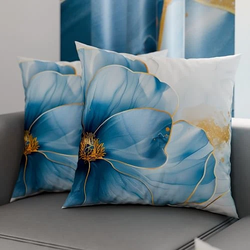 PETTI Italian Artisans - Pair of 45x45 cm Microfiber Cushion Covers, Decorative Pillows for Bedroom, Sofa, Living Room, Set of 2 Cushion Covers, Floral Pillow Case 138, 100% Made in Italy
