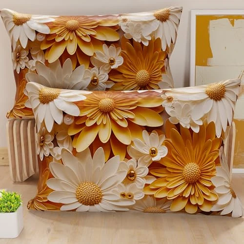 Offerta a tempo: PETTI Artigiani Italiani - Coppia di Federe Cuscino 30x50 cm in Microfibra, Cuscini Arredo Camera da Letto, Divano, Salotto, Set 2 Fodere Copricuscino, Federa Floreale 05 2, 100% Made in Italy - 29% da 13.90 € a 9.93 €