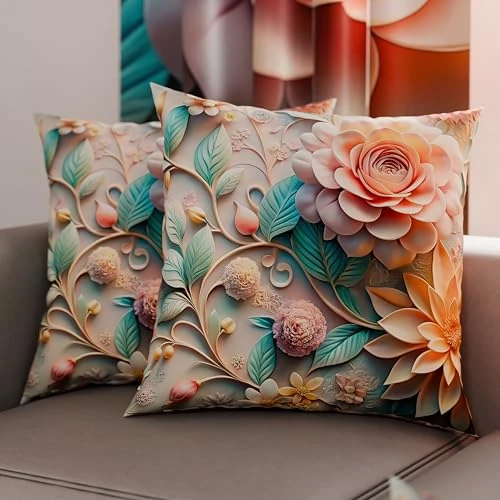 Offerta a tempo: PETTI Artigiani Italiani - Coppia di Federe Cuscino 30x30 cm in Microfibra, Cuscini Arredo Camera da Letto, Divano, Salotto, Set 2 Fodere Copricuscino, Federa Floreale 05 11, 100% Made in Italy - 55% da 13.90 € a 6.29 €