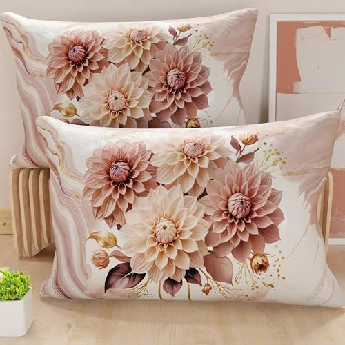 Offerta a tempo: PETTI Artigiani Italiani - Coppia di Federe Cuscino 70x40 cm in Microfibra, Cuscini Arredo Camera da Letto, Divano, Salotto, Set 2 Fodere Copricuscino, Federa Floreale Cipria, 100% Made in Italy - 14% da 14.90 € a 12.81 €