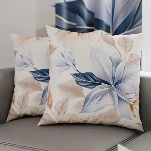 PETTI Artigiani Italiani - Coppia di Federe Cuscino 35x35 cm in Microfibra, Cuscini Arredo Camera da Letto, Divano, Salotto, Set 2 Fodere Copricuscino, Federa Floreale 164, 100% Made in Italy