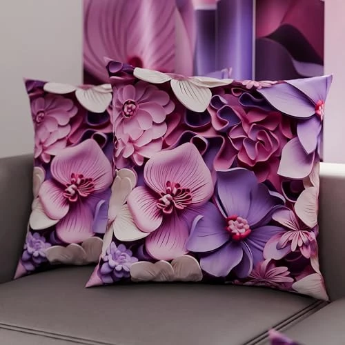 Oferta limitada: PETTI Artigiani Italiani - Par de Fundas de Almohada 80x80 cm, Pareja de Funda de Cojín Motivo Floral, 100% Microfibra Hipoalergénica, Paquete de 2, Made in Italy de 21.29 € a 21.29 € (ahorro 0.00%)