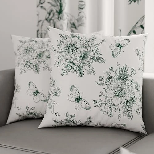 Limited-time offer: PETTI Italian Artisans - Pair of 80x80 cm Microfiber Cushion Covers, Bedroom, Sofa, Living Room Decor Cushions, Set of 2 Cushion Covers, Botanic 03 Green Pillowcase, 100% Made in Italy from 24.10 £ to 12.34 £ (save 48.8%)