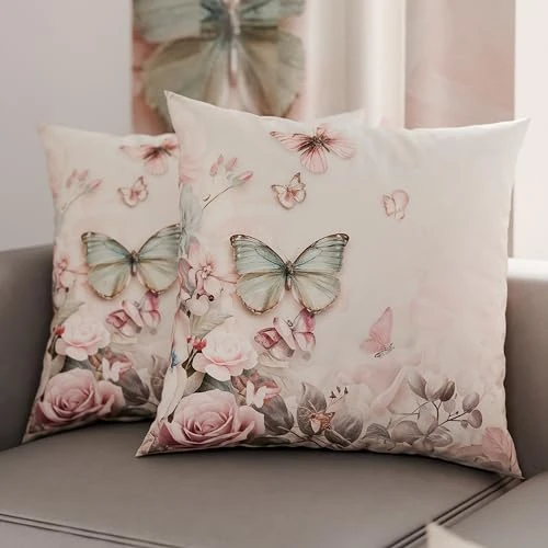 Offerta a tempo: PETTI Artigiani Italiani - Coppia di Federe Cuscino 35x35 cm in Microfibra, Cuscini Arredo Camera da Letto, Divano, Salotto, Set 2 Fodere Copricuscino, Federa Floreale 10, 100% Made in Italy - 55% da 13.90 € a 6.30 €