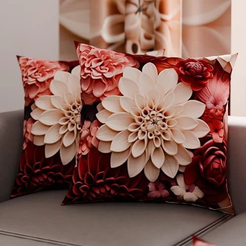 Offerta a tempo: PETTI Artigiani Italiani - Coppia di Federe Cuscino 80x80 cm in Microfibra, Cuscini Arredo Camera da Letto, Divano, Salotto, Set 2 Fodere Copricuscino, Federa Floreale 05 24, 100% Made in Italy - 16% da 22.90 € a 19.32 €
