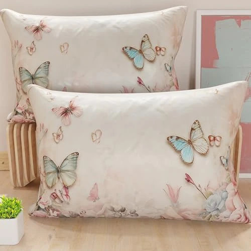 Offre limitée : PETTI Artigiani Italiani - Lot de 2 Taies d'Oreillers 70x40 cm 100% Microfibre Hypoallergénique, Housse Oreiller Rectangulaire Motif Floral Rose, Paquet de 2, Fabriqué en Italie de 14.90 € à 10.60 € (29% de remise)