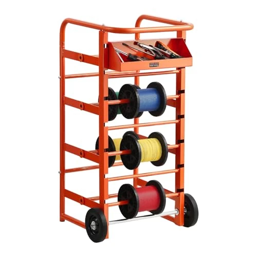 Offre limitée : VEVOR Support de Bobines de Fil, 11 Barres Transversales, Distributeur de Bobines de Câbles à Roulettes, Porte-câbles Autoportant avec Plateau de Rangement, Capacité 136 kg, pour Diverses Conditions de 80.90 € à 73.79 € (9% de remise)