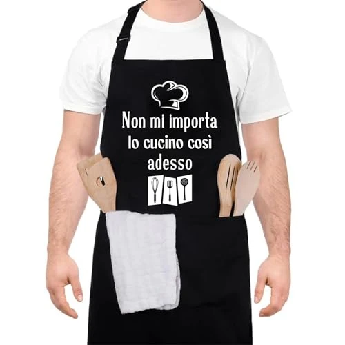 Zeitlich begrenztes Angebot: Halinuia Masterchef Küchenschürze für Männer, Verstellbar, Wasserdicht, Schwarz, Lustig Personalisiert von 15.99 € auf 15.99 € (0.00% Rabatt)