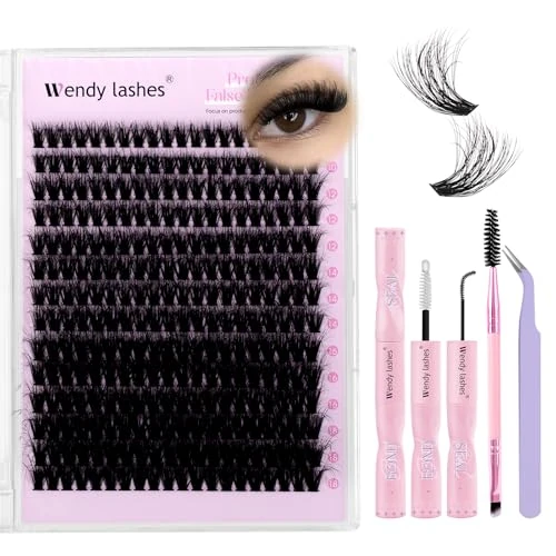 Limited-time offer: Lash Clusters Kit Natural Eyelashes Individual 3D Soft Cluster Lashes 60d 10-18mm Mixed Russian DIY Lash Extension Kit with Lash Bond and Seal(FK/KIT-60d-3D-Mix1018) from 7.22 £ to 6.14 £ (save 15%)
