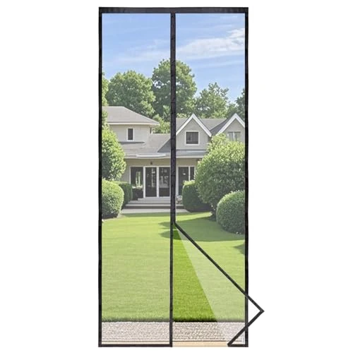 Tijdelijke aanbieding: Apalus Prime Vliegengordijn voor Deur met Magnetische Sluiting, Insectenhor voor Balkondeur, Lichtdoorlatend en Weerbestendig, Extra Sterke Magneten, 3.8 cm Bevestigingsband Boven, (140x240 cm, Zwart) van 22.99 € naar 22.99 € (0.00%