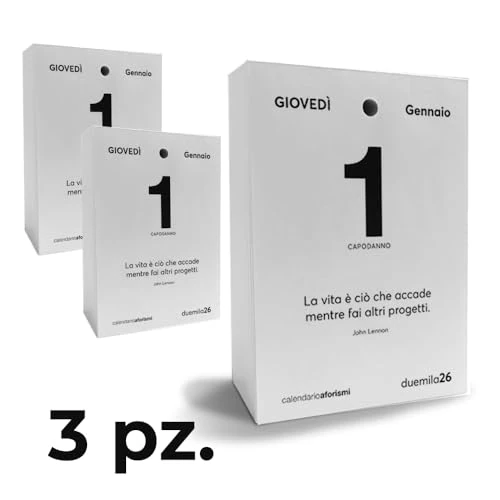 Filosofisch bureau voor 2026, filosofisch bureau met aforismen, inzet motivatiekalender om af te scheuren, met filosofische zinnen voor het bureau, cadeau-idee Q&B grafiche (2026, multipack, 3 stuks)