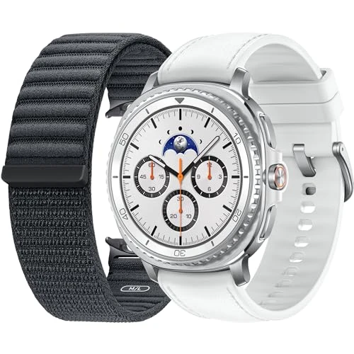 Samsung Galaxy Watch8 Classic (White, BT, 46mm) + Fabric Band, Smartwatch Galaxy AI, design resistente agli urti, Ghiera girevole, monitoraggio attività fisica e sonno, One UI 8 [Versione Italiana]