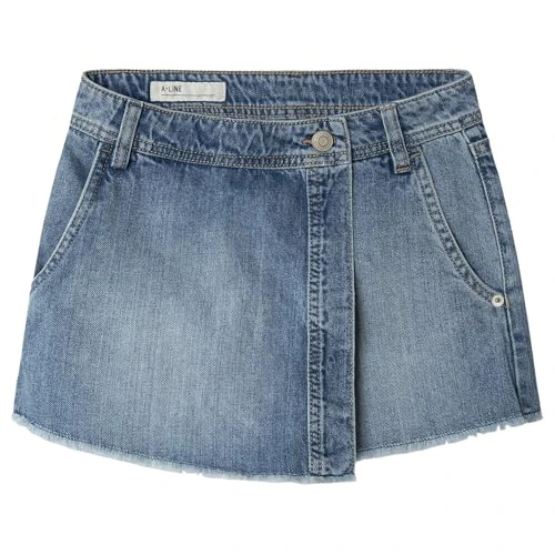Offerta a tempo: Pepe Jeans A- Line Skort Tammy Frayed Pantaloncini, Blu (Denim-), 10 Anni Bambina - 49% da 49.00 € a 24.75 €