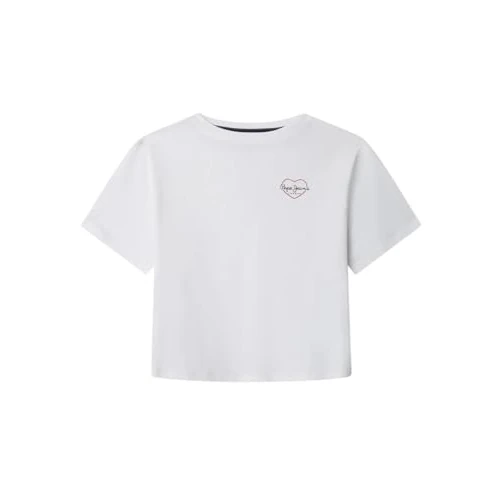 Offerta a tempo: Pepe Jeans Giana T-Shirt, Bianco (Bianco), 14 Anni Bambine e Ragazze - 25% da 19.00 € a 14.25 €