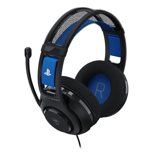 Turtle Beach Atlas 200 Cuffie Nero da gioco cablate con licenza ufficiale per PlayStation - driver Nanoclear da 50 mm, microfono flip-to-mute, cuscinetti in memory foam, archetto mobile