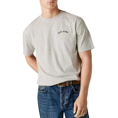 Offerta a tempo: Pepe Jeans T-Shirt da Uomo Gideon Tee, Grigio (Grigio Chiaro Marl), L - 70% da 39.00 € a 11.85 €