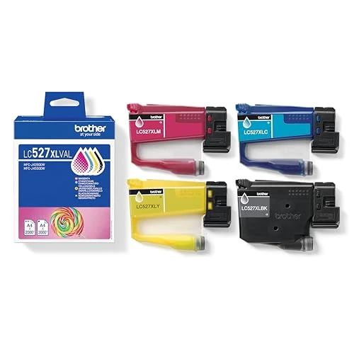 Brother LC527XLVAL | Kit da 4 Cartucce ink | Include colori Nero, Ciano, Magenta e Giallo | da 3000 pag (Nero) e 2000 pag (Colori) | per stampanti MFCJ4350DW / MFCJ4550DW