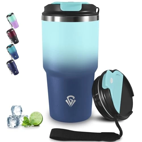 Offerta a tempo: Grsta 20oz Tazza Termica, Termos Caffè Ermetica Portatile, Isolata Sottovuoto In Acciaio Inox, Bicchiere Termico per Bevande Calde e Fredde, A Prova di Perdite Tumbler Termico - 0.00% da 15.99 € a 15.99 €