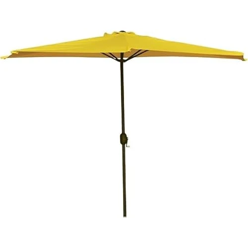 MA MAISON Mezzaluna Parasol, 300 x 150 x 250 h cm, Wall and Wall Pole Ø38 mm – Space-saving, Terrace, Balcony, Crank, UV Protection, Sunshade, Water-Repellent, Lemon Yellow