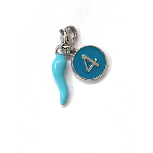 Beperkte aanbieding: MODA MavillA Hanger geluksbrenger hoorn 4 wapen Napels met blauwe schijf, bedel voor halskettingen en armbanden van 6.53 EUR naar 6.53 EUR (besparing 0%)