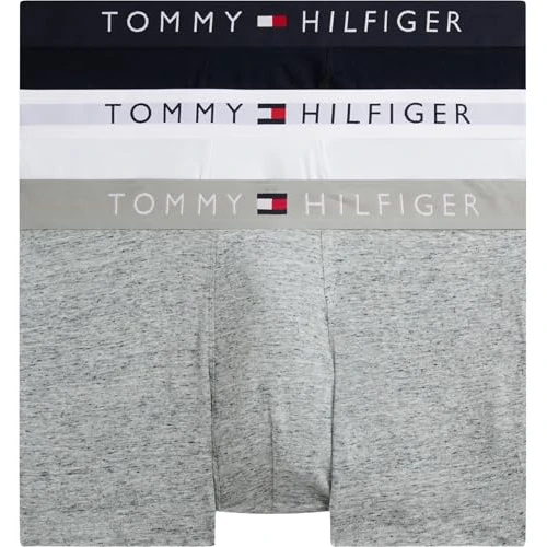 Offerta a tempo: Tommy Hilfiger UM0UM03908 Tronco da Uomo, 3P Trunk, Multicolore (Grigio Htr/Bianco/Cielo Deserto), M - 27% da 31.21 € a 22.72 €