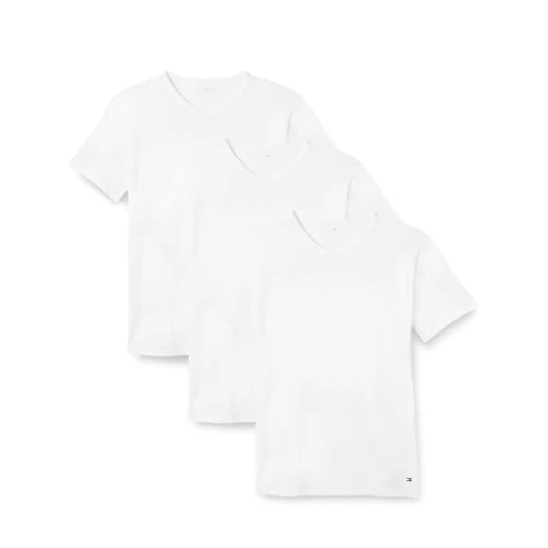 Zeitlich begrenztes Angebot: Tommy Hilfiger Men's Stretch Vn Tee Ss 3Pack UM0UM03929 S/S T-Shirt, Weiß (White/White/White), L von 49.90 € auf 39.90 € (20% Rabatt)