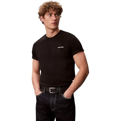 Offre limitée : Calvin Klein T-Shirt à col Rond SS Micro Logo LV04LC255G pour Hommes, Noir (Noir), S de 39.90 € à 35.95 € (10% de remise)