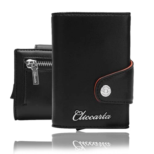 CLICCARTA Cartera para tarjetas de crédito, Nerorange2, poltafoglio slim, Cartera con tarjetero