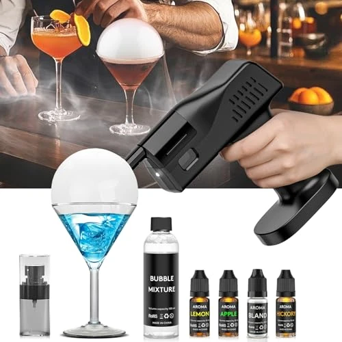 Tijdelijke aanbieding: Seihoae Cocktail Bubble Smoke Gun, One Key Operation, Handheld, met 1,4 inch kleurenscherm, voor barmannen, bar, feest, wijn, dranken, koffie van 199.99 € naar 199.99 € (0.00% korting)