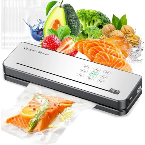 Oferta limitada: Envasadora al Vacío, 8 en 1 Maquina Vacio Profesional Con Control de Temperatura, Cortador Integrado y Pantalla LED Visible Para Conservar Alimentos Frescos, Tanto Secos Como Húmedos, Con 10 Bolsas de 33.99 € a 33.99 € (ahorro 0.00%)