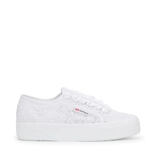 Offerta a tempo: SUPERGA - Sneakers, Donna, Bianco, Poliestere, Casual, 2740 Flower Macrame, Taglia: 37 - 20% da 100.00 € a 79.99 €